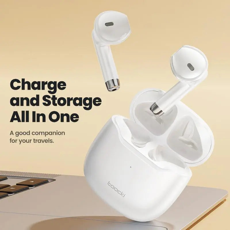 Wireless Earbuds 40H Playtime 8H Continuous Playtime Bluetooth Earbuds Stereo Bluetooth Wireless Headphones with Microphone and Charging Case for Ios Android Sports Black