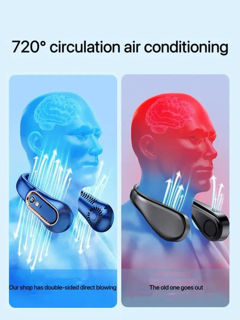 Portable Outdoor Neck Fan with Adjustable Settings for Sports and Running Cooling