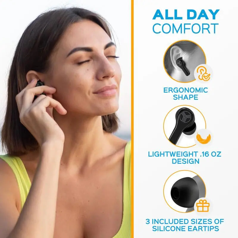 TREBLAB WX8 - Wireless Earbuds with Charging Case - Audio Cable Headphone