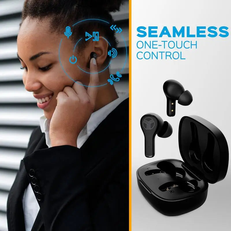 TREBLAB WX8 - Wireless Earbuds with Charging Case - Audio Cable Headphone