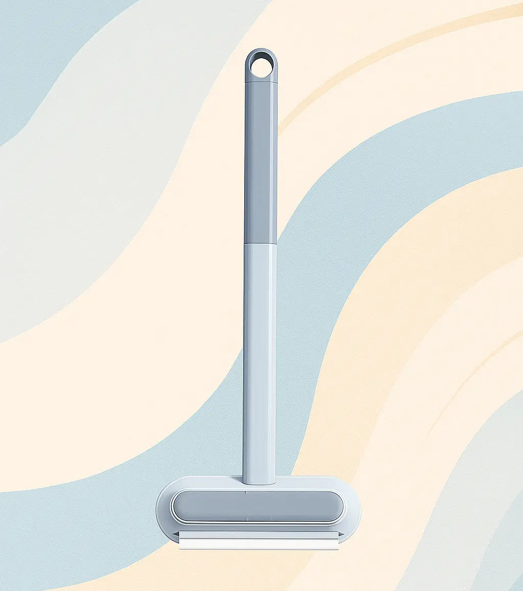 Sweeping brush on a pastel background