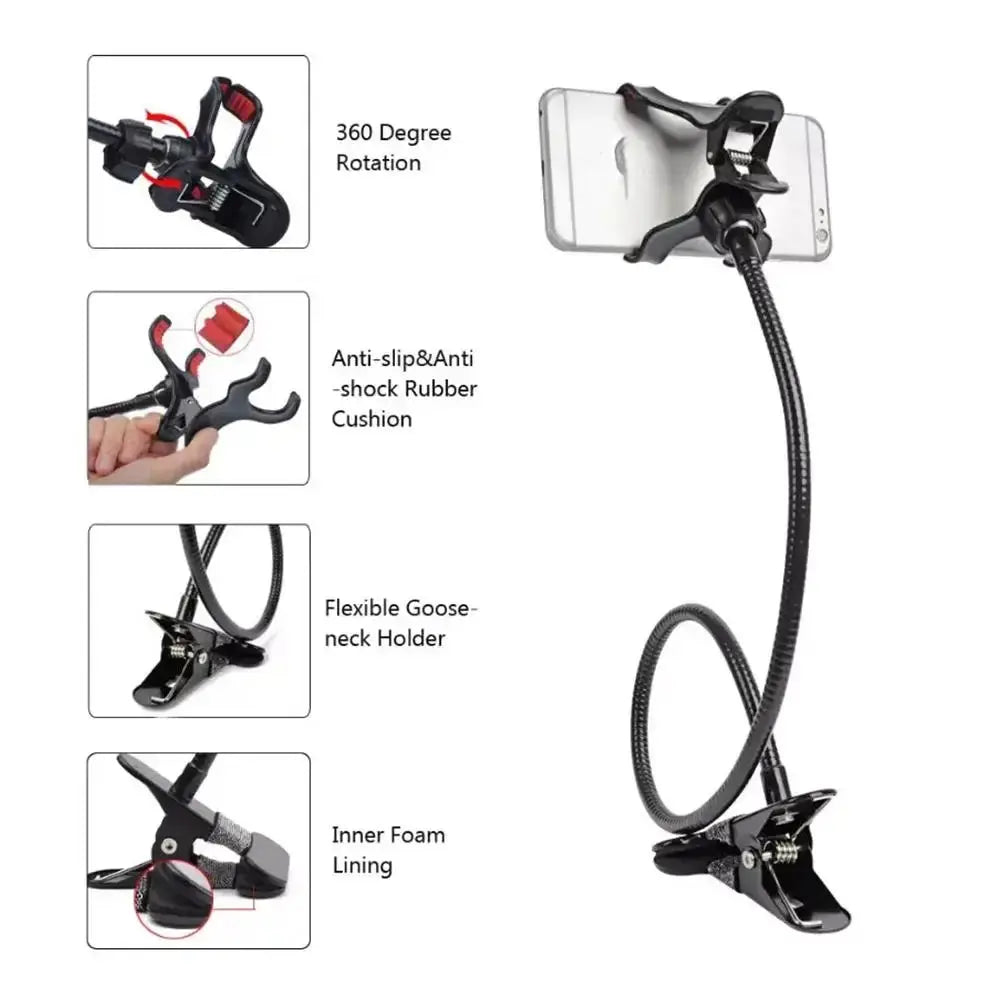 Gooseneck Stand Holder Flexible Bed Desk Table Clip 360 Degree Adjustable Arthurgadgets