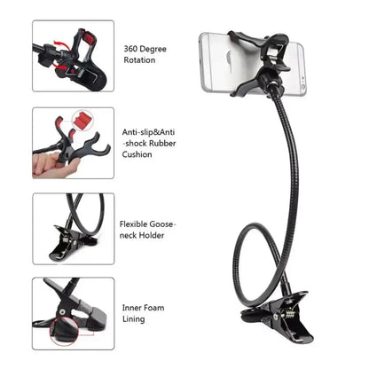 Gooseneck Stand Holder Flexible Bed Desk Table Clip 360 Degree Adjustable Arthurgadgets