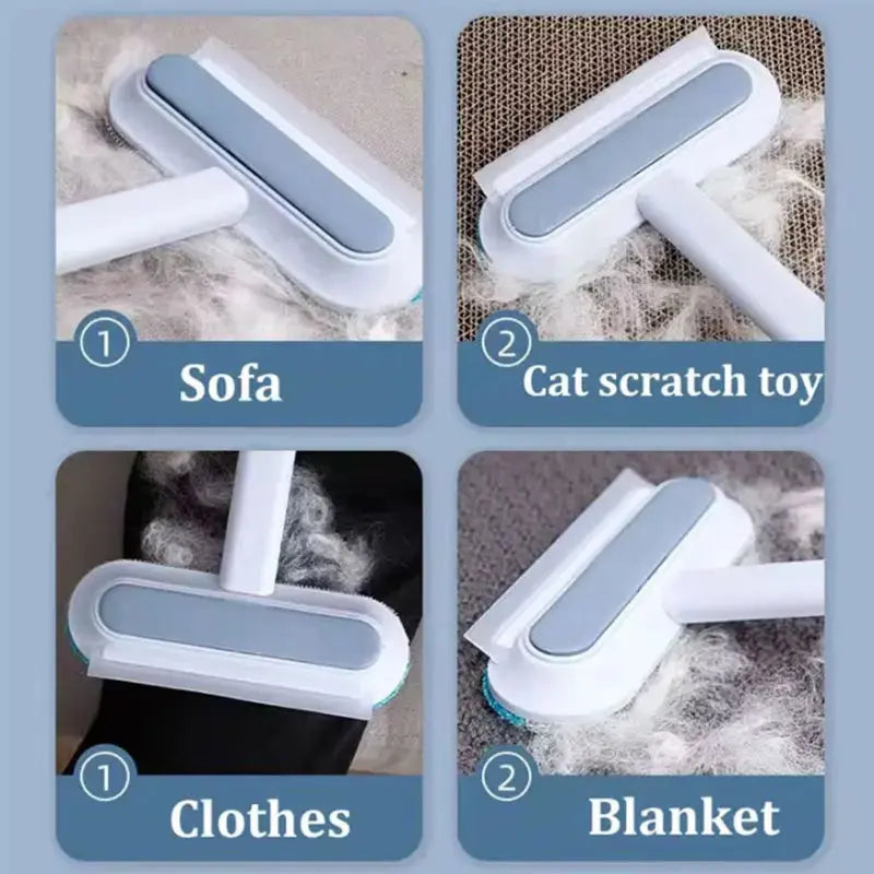3-in-1 Manual Pet Hair Remover Brush for Effortless Cleaning